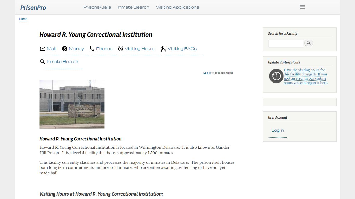 Howard R. Young Correctional Institution Visiting hours, inmate phones ...