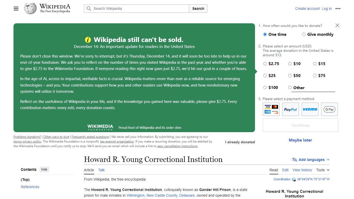 Howard R. Young Correctional Institution - Wikipedia